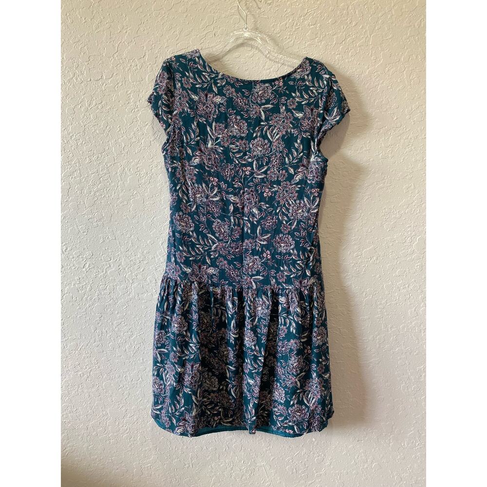 Garnet Hill Teal Floral Women's Dress Size 6 Paisley Boho - Picture 6 of 9